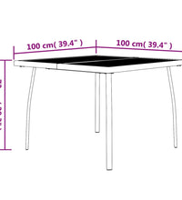 Gartentisch Anthrazit 100x100x72 cm Stahlgitter