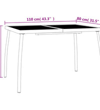 Gartentisch Anthrazit 110x80x72 cm Stahlgitter