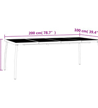 Gartentisch Anthrazit 200x100x72 cm Stahlgitter