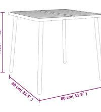 Gartentisch Anthrazit 80x80x71 cm Stahl