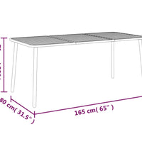 Gartentisch Anthrazit 165x80x71 cm Stahl