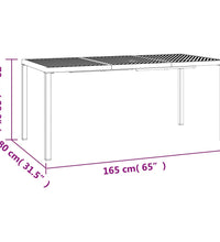 Gartentisch Anthrazit 165x80x72 cm Stahl