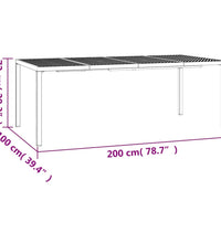 Gartentisch Anthrazit 200x100x72 cm Stahl