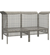 Garten-Ecksofas mit Kissen 2 Stk. Grau Poly Rattan