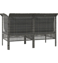 Garten-Ecksofas mit Kissen 2 Stk. Grau Poly Rattan