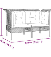 Garten-Ecksofas mit Kissen 2 Stk. Grau Poly Rattan