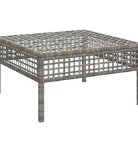 Gartenhocker mit Kissen Grau Poly Rattan