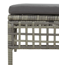 Gartenhocker mit Kissen Grau Poly Rattan