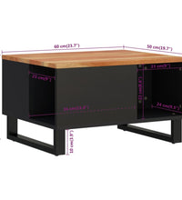 Couchtisch 60x50x35 cm Massivholz Akazie