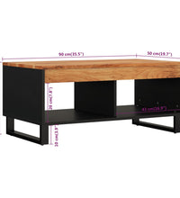 Couchtisch 90x50x40 cm Massivholz Akazie