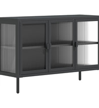 Sideboard Schwarz 105x35x70 cm Glas und Stahl