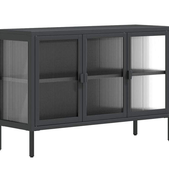 Sideboard Schwarz 105x35x70 cm Glas und Stahl