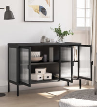 Sideboard Schwarz 105x35x70 cm Glas und Stahl