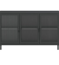 Sideboard Schwarz 105x35x70 cm Glas und Stahl