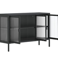 Sideboard Schwarz 105x35x70 cm Glas und Stahl