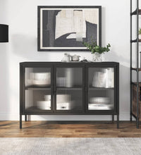 Sideboard Schwarz 105x35x70 cm Glas und Stahl