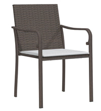 Gartenstühle mit Kissen 2 Stk. Braun 56x59x84 cm Poly Rattan