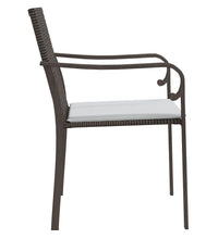 Gartenstühle mit Kissen 2 Stk. Braun 56x59x84 cm Poly Rattan