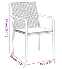 Gartenstühle mit Kissen 2 Stk. Braun 56x59x84 cm Poly Rattan