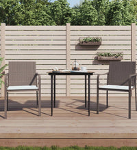 Gartenstühle mit Kissen 2 Stk. Braun 56x59x84 cm Poly Rattan