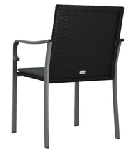 Gartenstühle mit Kissen 2 Stk. Schwarz 56x59x84 cm Poly Rattan