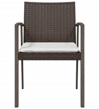 Gartenstühle mit Kissen 2 Stk. Braun 56,5x57x83 cm Poly Rattan