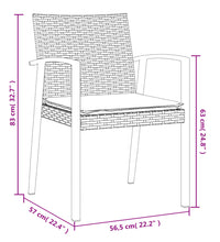 Gartenstühle mit Kissen 2 Stk. Braun 56,5x57x83 cm Poly Rattan