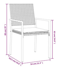 Gartenstühle mit Kissen 2 Stk. Schwarz 54x62,5x89cm Poly Rattan