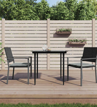 Gartenstühle mit Kissen 2 Stk. Schwarz 54x62,5x89cm Poly Rattan