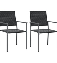 Gartenstühle 2 Stk. Schwarz 54x62,5x89 cm Poly Rattan