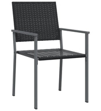 Gartenstühle 2 Stk. Schwarz 54x62,5x89 cm Poly Rattan