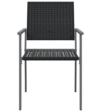 Gartenstühle 2 Stk. Schwarz 54x62,5x89 cm Poly Rattan