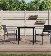 Gartenstühle 2 Stk. Schwarz 54x62,5x89 cm Poly Rattan