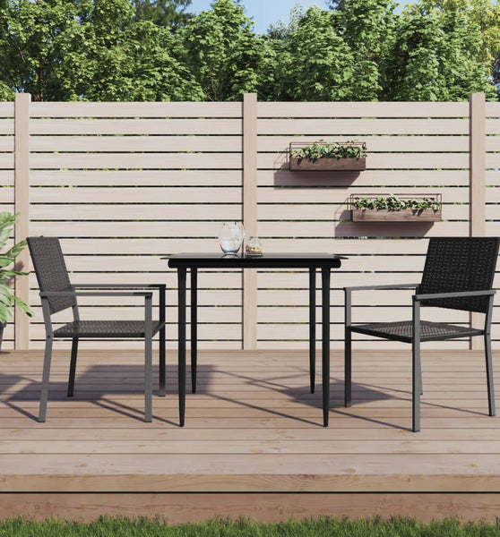 Gartenstühle 2 Stk. Schwarz 54x62,5x89 cm Poly Rattan