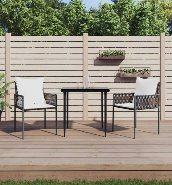 Gartenstühle mit Kissen 2 Stk. Braun 54x61x83 cm Poly Rattan