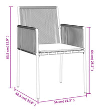 Gartenstühle mit Kissen 2 Stk. Schwarz 54x60,5x83,5 cm