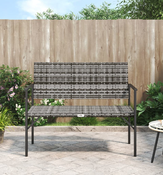 Gartenbank 2-Sitzer Grau Poly Rattan