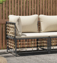 Garten-Ecksofa mit Beige Kissen Poly Rattan