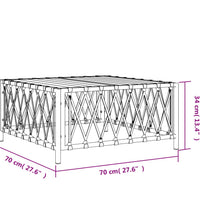 Gartentisch Weiß 70x70x34 cm Gewebe