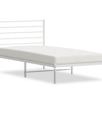 Metallbett ohne Matratze mit Kopfteil Weiß 75x190 cm