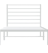 Metallbett ohne Matratze mit Kopfteil Weiß 75x190 cm
