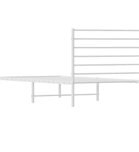 Metallbett ohne Matratze mit Kopfteil Weiß 75x190 cm