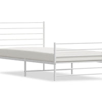 Bettgestell mit Kopf- und Fußteil Metall Weiß 80x200 cm
