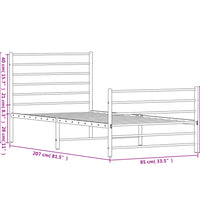 Bettgestell mit Kopf- und Fußteil Metall Weiß 80x200 cm