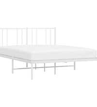 Bettgestell mit Kopfteil Metall Weiß 120x200 cm