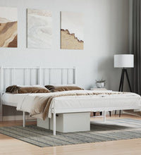 Bettgestell mit Kopfteil Metall Weiß 120x200 cm