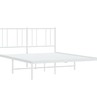 Bettgestell mit Kopfteil Metall Weiß 120x200 cm