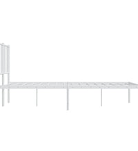 Bettgestell mit Kopfteil Metall Weiß 120x200 cm