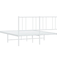 Bettgestell mit Kopfteil Metall Weiß 120x200 cm