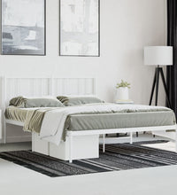 Bettgestell mit Kopfteil Metall Weiß 120x200 cm